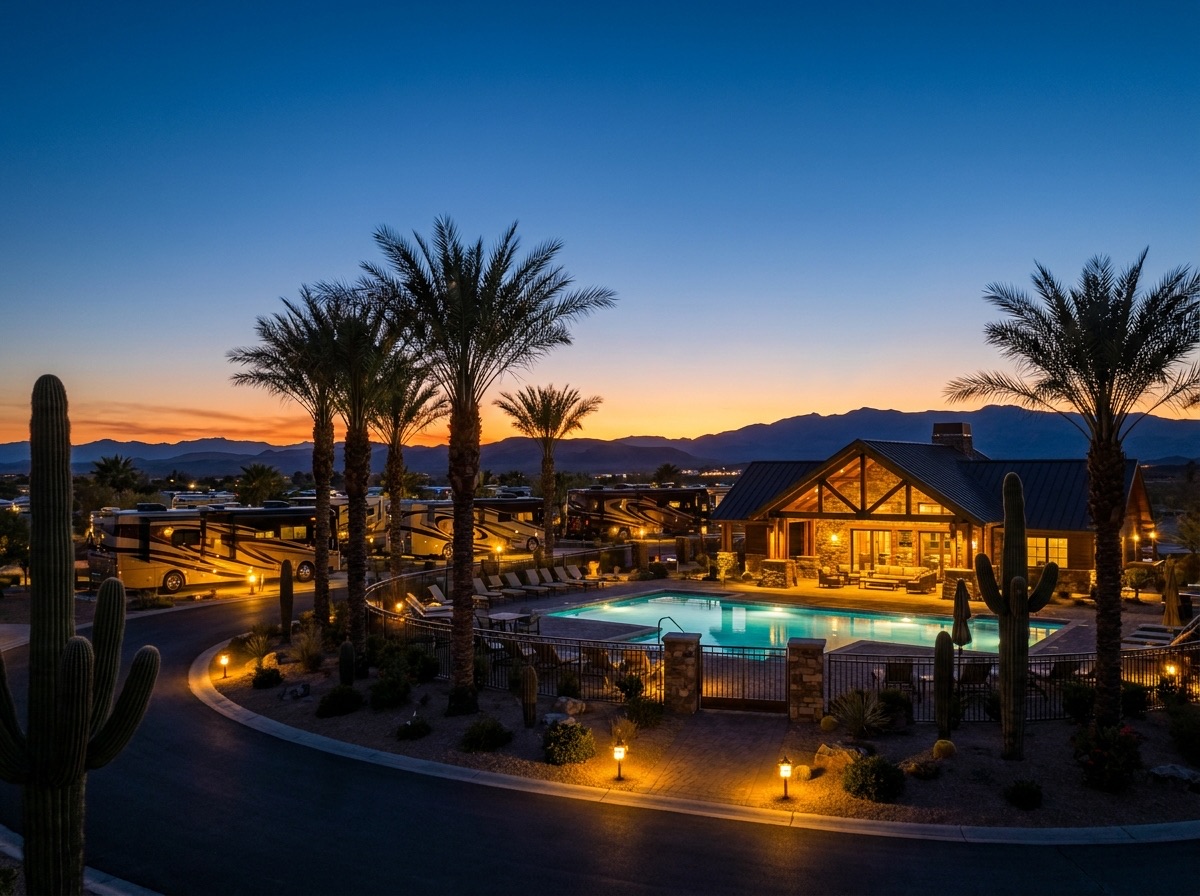 Nevada park at dusk